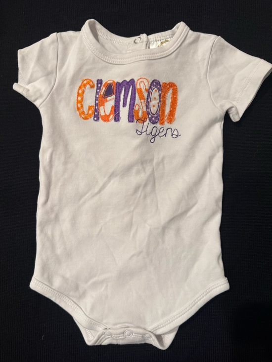 Blanks Boutique Other - Custom Embroidered Clemson Tigers Baby Onesie Clemson Orange Purple 0-3 mo